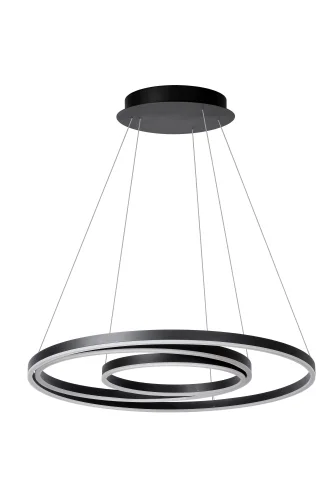 Светильник подвесной LED Triniti 46402/99/30 Lucide чёрный 3 лампы, основание чёрное в стиле модерн кольца фото 4